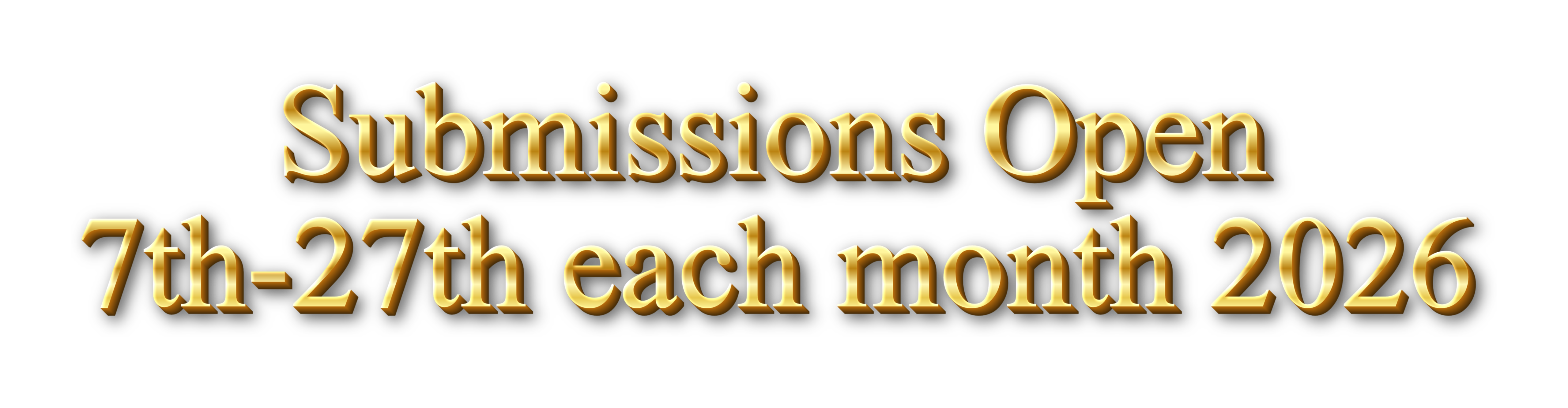 Submissions Open 7th of January 2026